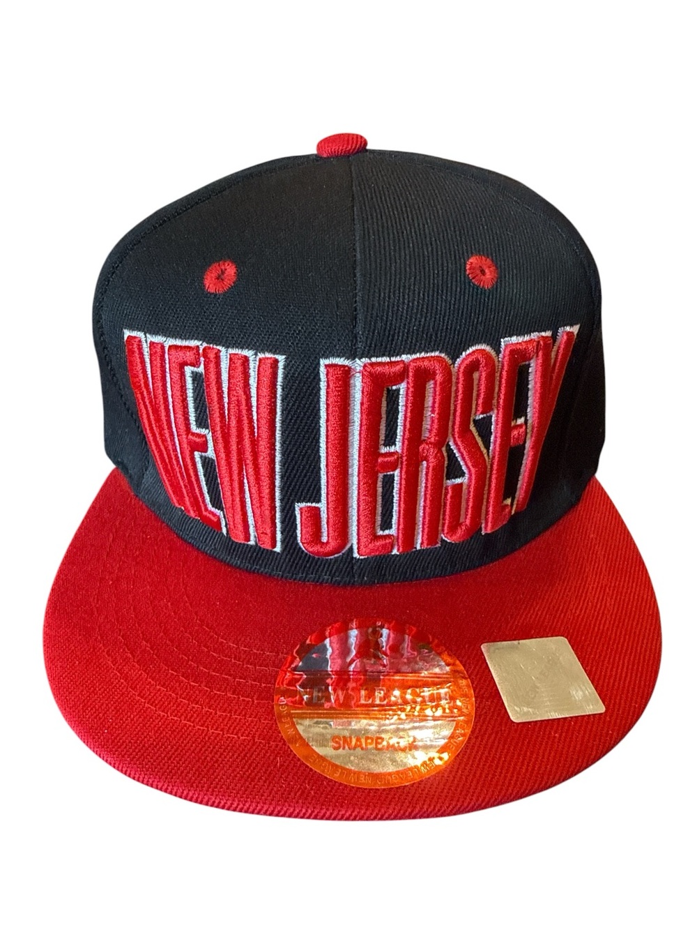 NEW JERSEY Black & Red Snapback Cap